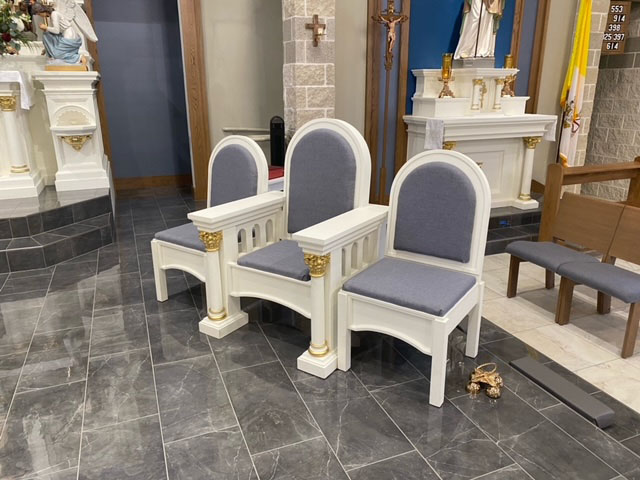 St Rose Presider Chair and servers chairs